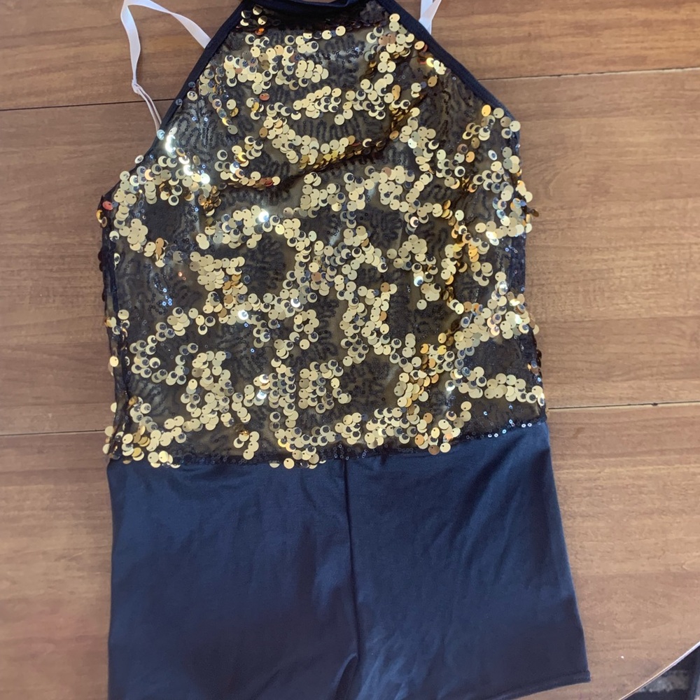 Black and Gold sequin bodice
